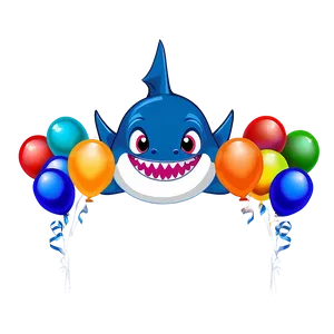 Baby Shark With Balloons Png 32 PNG image