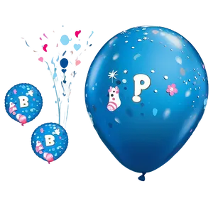 Baby Shower Balloons Clipart PNG 06122024