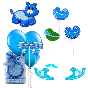 Baby Shower Blue And Silver Theme PNG Ynu PNG