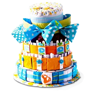 Baby Shower Diaper Cake Design PNG Wjo18 PNG