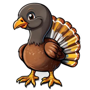 Baby Turkey Cartoon Style Png 06262024 PNG image