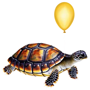 Baby Turtle With Balloon PNG 06252024 PNG