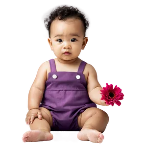 Baby With Flowers PNG 05032024