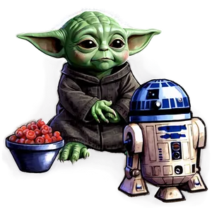 Baby Yoda And Ig-11 Png Abx75 PNG image