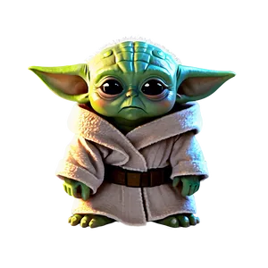 Baby Yoda And Mando Cartoon Png Sih43 PNG image