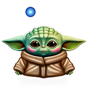 Baby Yoda Cartoon Emoji Png Lys PNG image