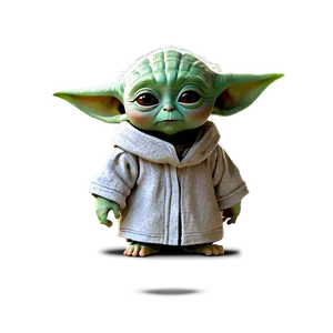 Baby Yoda Cartoon In Robe PNG Blb