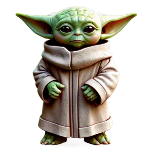Baby Yoda Cartoon Outline PNG 28