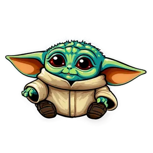 Baby Yoda Cartoon Smile Png 06252024 PNG image