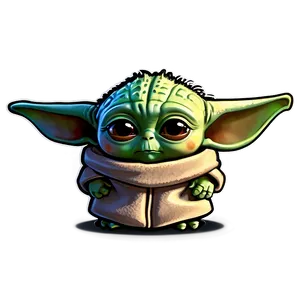 Baby Yoda Cartoon Sticker Design Png 06252024 PNG image