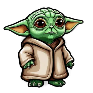 Baby Yoda Cartoon Sticker Design PNG 30 PNG