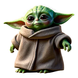 Baby Yoda Cartoon Waving Hand PNG Qrs74 PNG