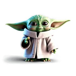 Baby Yoda Cartoon Waving Hand PNG Tmv PNG