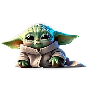Baby Yoda Cartoon With Background PNG 06252024