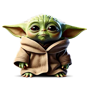 Baby Yoda Cartoon With Background Png 06252024 PNG image