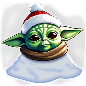 Baby Yoda Cartoon With Christmas Hat PNG Iqv PNG