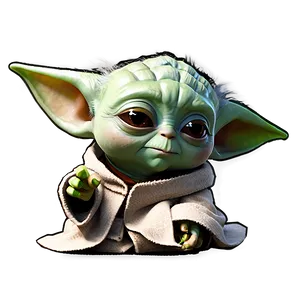 Baby Yoda Cartoon With Eyeglasses PNG Cfs PNG