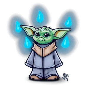 Baby Yoda Cartoon With Mandalorian Helmet PNG Tud63 PNG