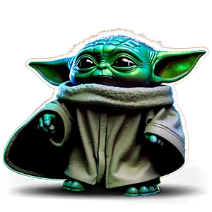 Baby Yoda Cartoon With Starship Png 73 PNG image