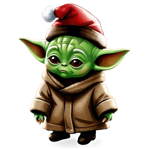 Baby Yoda Christmas Theme Cartoon Png 4 PNG image