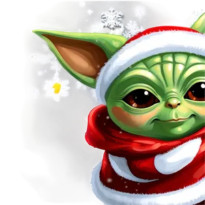 Baby Yoda Christmas Theme Cartoon PNG Hcu24 PNG