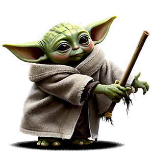 Baby Yoda Flying Cartoon PNG 36