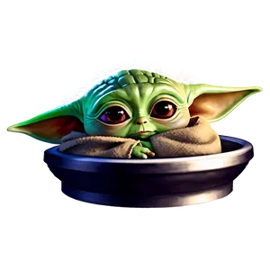 Baby Yoda Force Using Cartoon Png Vcq4 PNG image