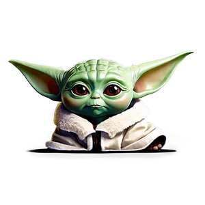 Baby Yoda Head Cartoon PNG Sky