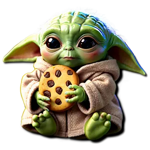 Baby Yoda Holding Cookie Png Jng26 PNG image