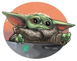 Baby Yoda Illustration PNG image