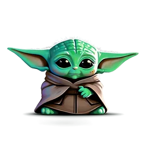 Baby Yoda Mandalorian Cartoon PNG 06252024
