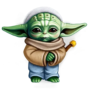 Baby Yoda Mandalorian Cartoon PNG 10