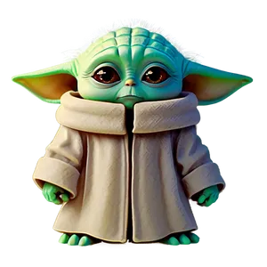 Baby Yoda Simple Cartoon Png 06252024 PNG image