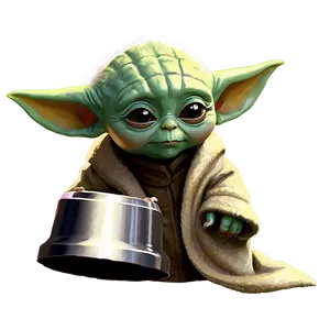 Baby Yoda With Cup Png 05062024 PNG image