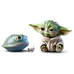 Baby Yoda With Frog Cartoon Png 64 PNG image