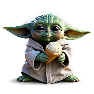 Baby Yoda With Ice Cream Png 05062024 PNG image