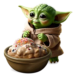 Baby Yoda With Ice Cream Png 05062024 PNG image