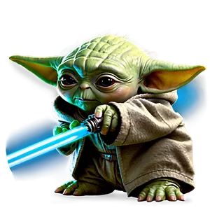 Baby Yoda With Lightsaber Png 92 PNG image