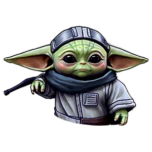 Baby Yoda With Mandalorian Helmet Png 05062024 PNG image