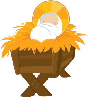 Babyin Manger Nativity Scene PNG image