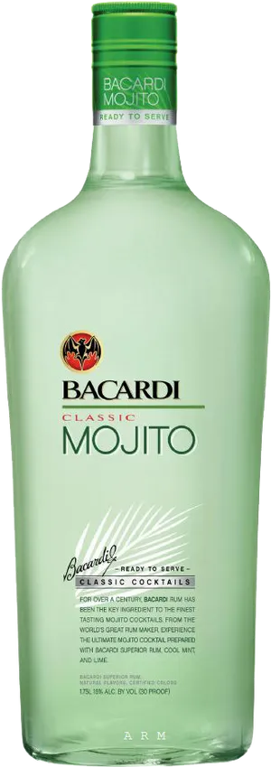 Bacardi Classic Mojito Bottle PNG image