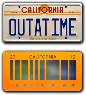 Back To The Future Outatime License Plate PNG image