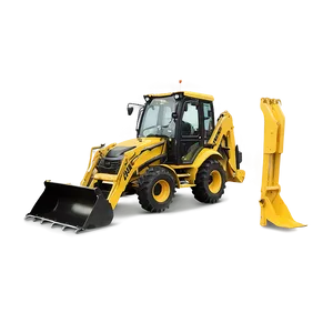 Backhoe Loader In Action PNG Vos9