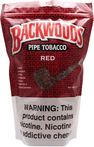 Backwoods Pipe Tobacco Red Packaging PNG image
