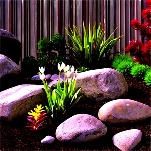 Backyard Rock Garden Png 06262024 PNG image