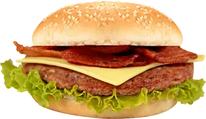 Bacon Cheeseburger Delicious Fast Food.png PNG image