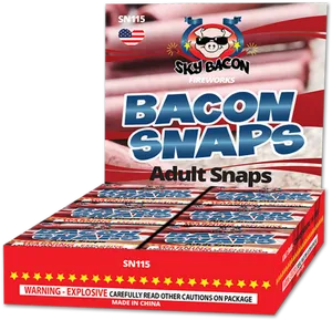 Bacon Snaps Fireworks Box PNG image