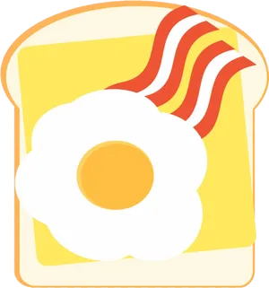 Baconand Eggon Toast Graphic PNG image