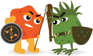 Bacteria Warriors Cartoon