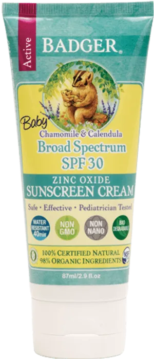 Badger Baby Sunscreen S P F30 Chamomile Calendula PNG image